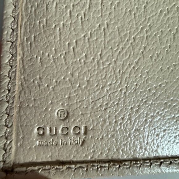 🇮🇹 GUCCI Monogram Metal Bar Continental Flap Wallet Off White Almost Nee 🇮🇹 - Picture 7 of 14